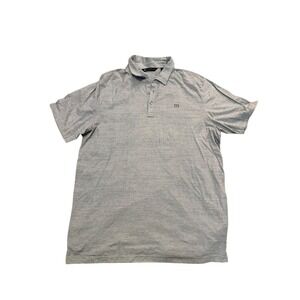 Travis Mathew Mens Golf Polo Shirt Heather Grey Short Sleeve Performance XL
